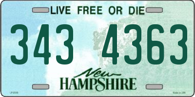 NH license plate 3434363