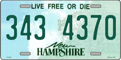 NH license plate 3434370