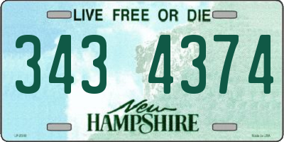 NH license plate 3434374