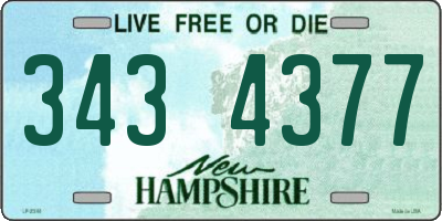NH license plate 3434377