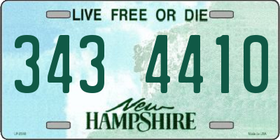 NH license plate 3434410