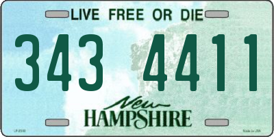 NH license plate 3434411