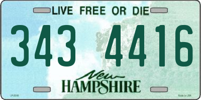 NH license plate 3434416