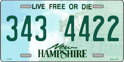 NH license plate 3434422