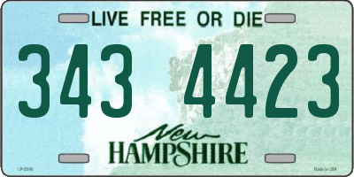 NH license plate 3434423