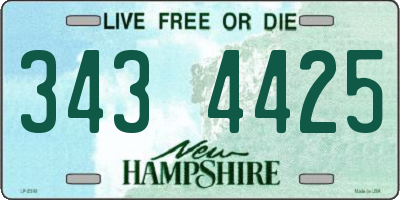 NH license plate 3434425