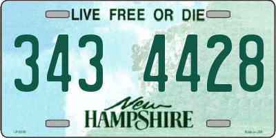 NH license plate 3434428