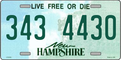NH license plate 3434430