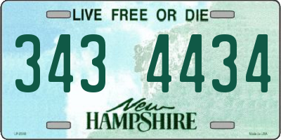 NH license plate 3434434