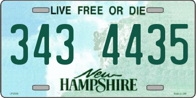 NH license plate 3434435
