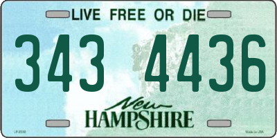 NH license plate 3434436