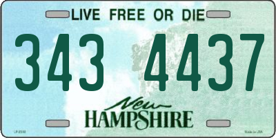 NH license plate 3434437