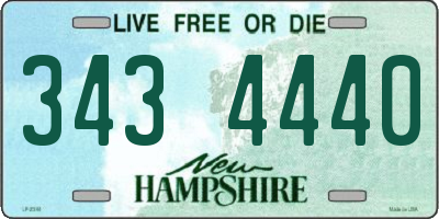 NH license plate 3434440