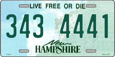 NH license plate 3434441
