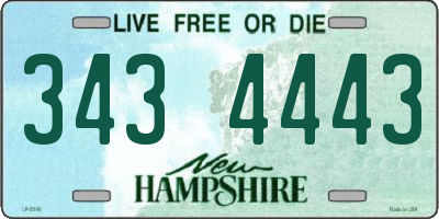 NH license plate 3434443