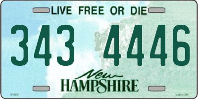 NH license plate 3434446