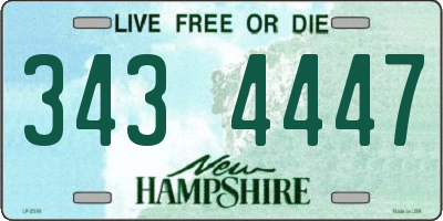 NH license plate 3434447