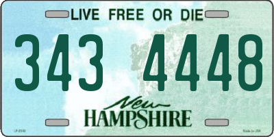NH license plate 3434448