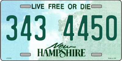 NH license plate 3434450