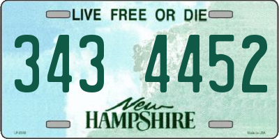 NH license plate 3434452