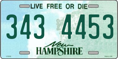 NH license plate 3434453