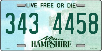 NH license plate 3434458