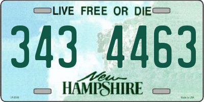 NH license plate 3434463