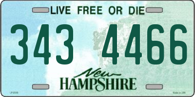 NH license plate 3434466