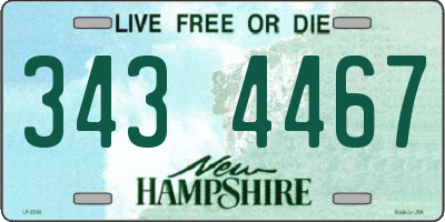 NH license plate 3434467