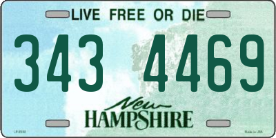 NH license plate 3434469