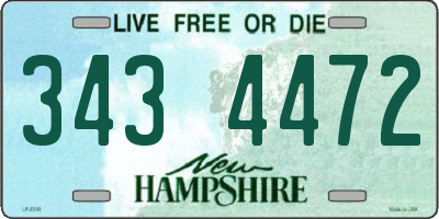 NH license plate 3434472
