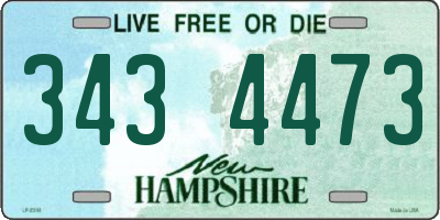NH license plate 3434473