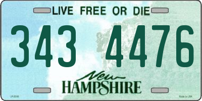 NH license plate 3434476