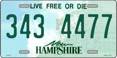 NH license plate 3434477
