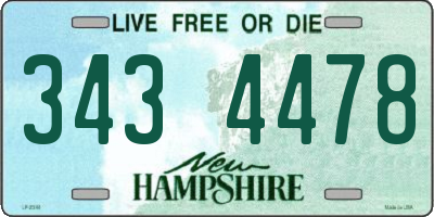 NH license plate 3434478