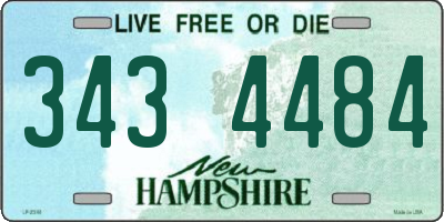 NH license plate 3434484