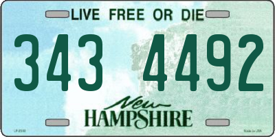 NH license plate 3434492
