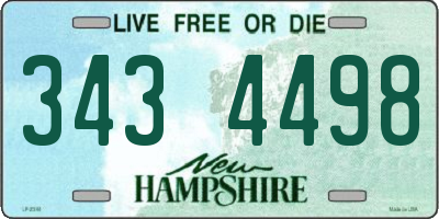 NH license plate 3434498