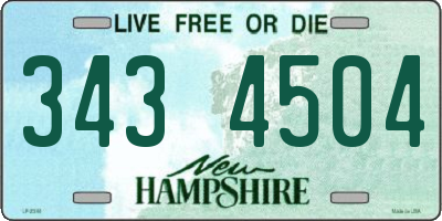 NH license plate 3434504