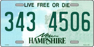 NH license plate 3434506