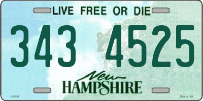NH license plate 3434525