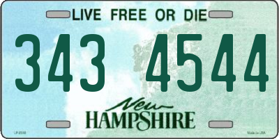 NH license plate 3434544