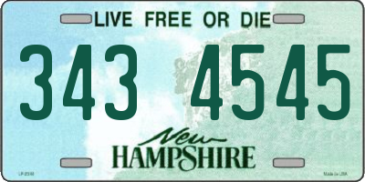 NH license plate 3434545