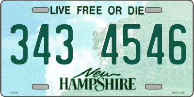 NH license plate 3434546