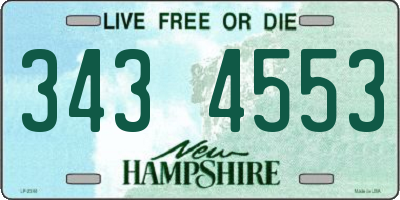 NH license plate 3434553