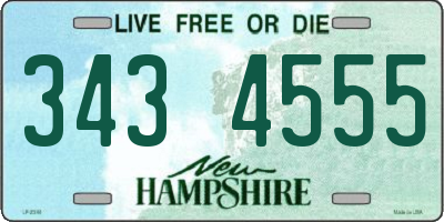 NH license plate 3434555