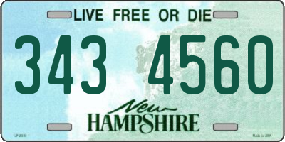 NH license plate 3434560