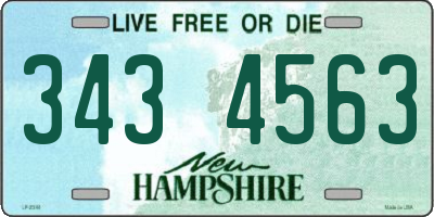 NH license plate 3434563