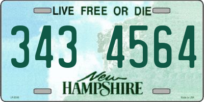 NH license plate 3434564