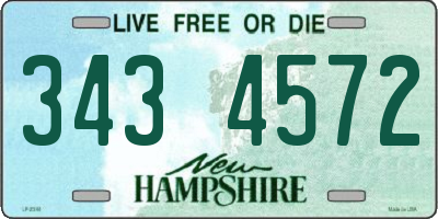NH license plate 3434572